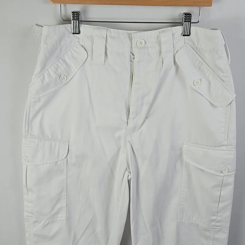 PG Wing PGWING ESSEX UK Parachute Cargo Pants Peasy Wing Trousers White 32